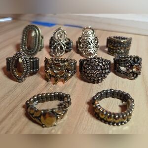 Elegant Paparazzi Brass Women's Ring Set, LOT of 10